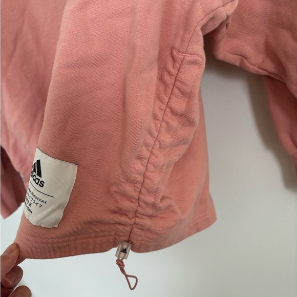 Adidas Light Pink Hoodie Three Stripe Life Japanese Logo - Picture 5 of 5